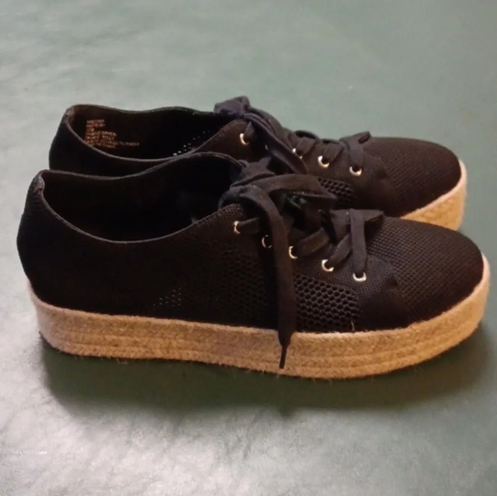 Steve Madden knit Espadrille platform shoes lace up